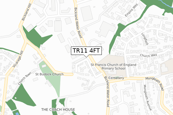 TR11 4FT map - large scale - OS Open Zoomstack (Ordnance Survey)