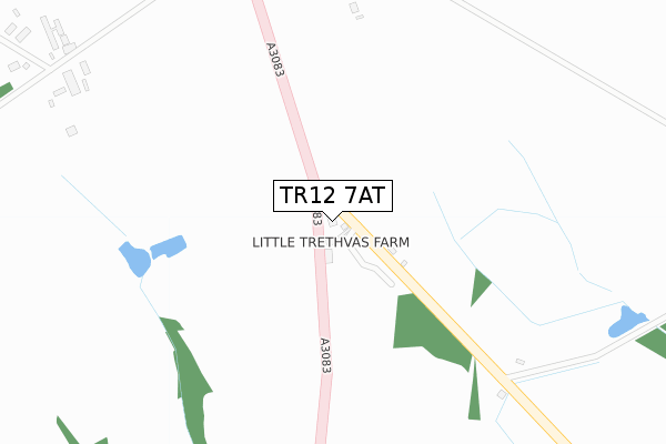TR12 7AT map - large scale - OS Open Zoomstack (Ordnance Survey)