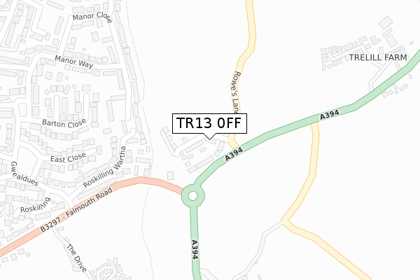 TR13 0FF map - large scale - OS Open Zoomstack (Ordnance Survey)