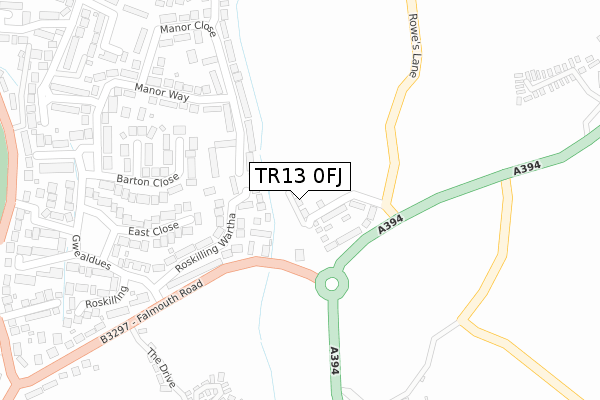 TR13 0FJ map - large scale - OS Open Zoomstack (Ordnance Survey) TR13 0FJ map - large scale - OS Open Zoomstack (Ordnance Survey)