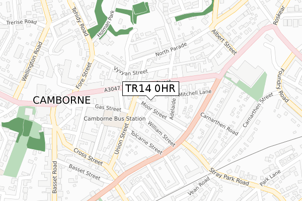 TR14 0HR map - large scale - OS Open Zoomstack (Ordnance Survey)