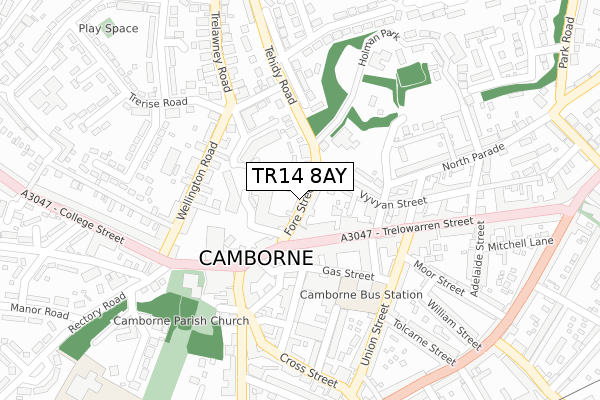 TR14 8AY map - large scale - OS Open Zoomstack (Ordnance Survey) TR14 8AY map - large scale - OS Open Zoomstack (Ordnance Survey)