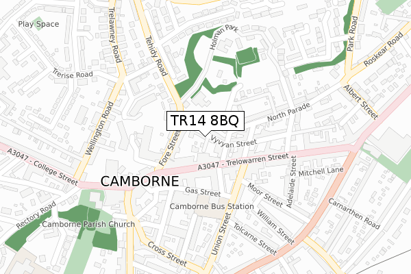 TR14 8BQ map - large scale - OS Open Zoomstack (Ordnance Survey)