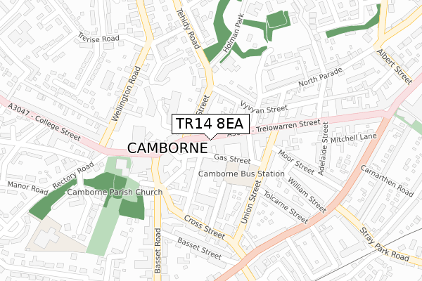 TR14 8EA map - large scale - OS Open Zoomstack (Ordnance Survey)