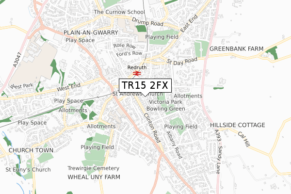 TR15 2FX map - small scale - OS Open Zoomstack (Ordnance Survey) TR15 2FX map - small scale - OS Open Zoomstack (Ordnance Survey)