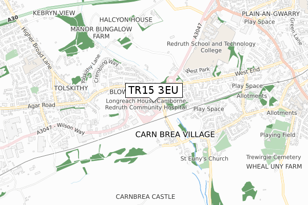 TR15 3EU map - small scale - OS Open Zoomstack (Ordnance Survey)