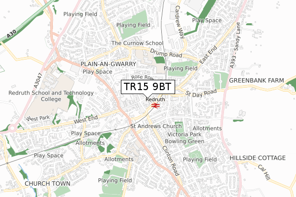 TR15 9BT map - small scale - OS Open Zoomstack (Ordnance Survey) TR15 9BT map - small scale - OS Open Zoomstack (Ordnance Survey)
