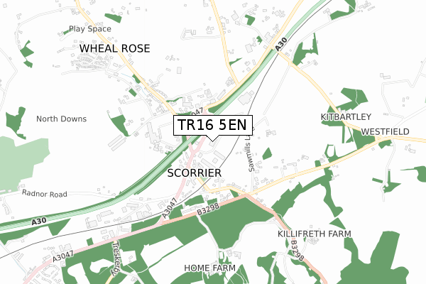 TR16 5EN map - small scale - OS Open Zoomstack (Ordnance Survey)