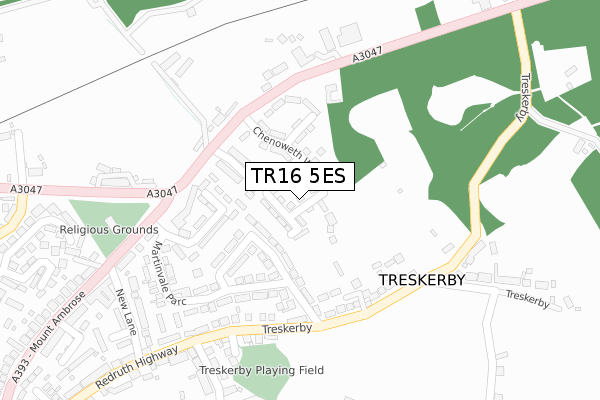TR16 5ES map - large scale - OS Open Zoomstack (Ordnance Survey) TR16 5ES map - large scale - OS Open Zoomstack (Ordnance Survey)