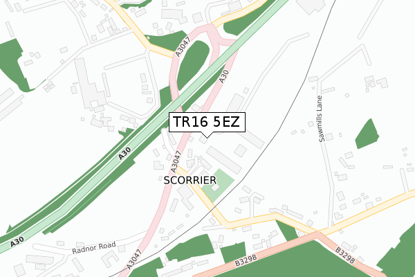 TR16 5EZ map - large scale - OS Open Zoomstack (Ordnance Survey)
