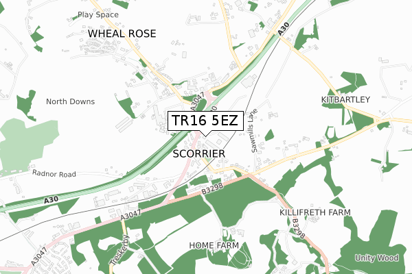 TR16 5EZ map - small scale - OS Open Zoomstack (Ordnance Survey) TR16 5EZ map - small scale - OS Open Zoomstack (Ordnance Survey)