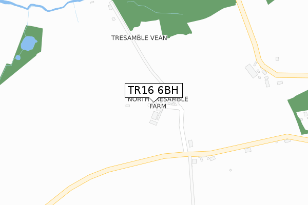 TR16 6BH map - large scale - OS Open Zoomstack (Ordnance Survey)