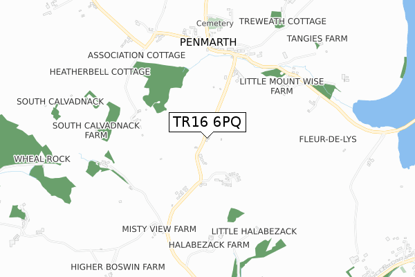 TR16 6PQ map - small scale - OS Open Zoomstack (Ordnance Survey)