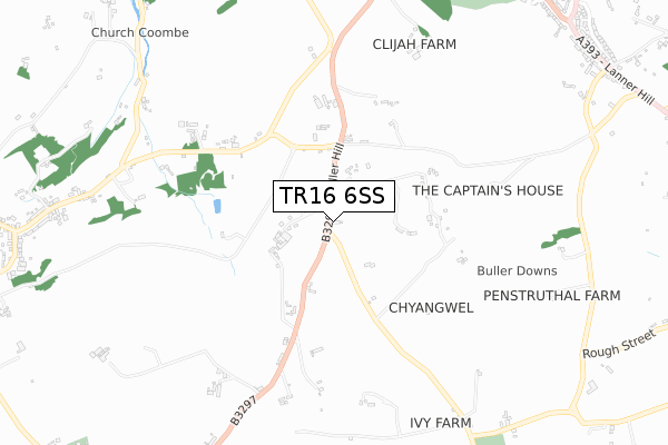 TR16 6SS map - small scale - OS Open Zoomstack (Ordnance Survey)