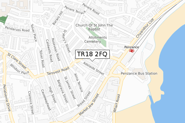 TR18 2FQ map - large scale - OS Open Zoomstack (Ordnance Survey) TR18 2FQ map - large scale - OS Open Zoomstack (Ordnance Survey)