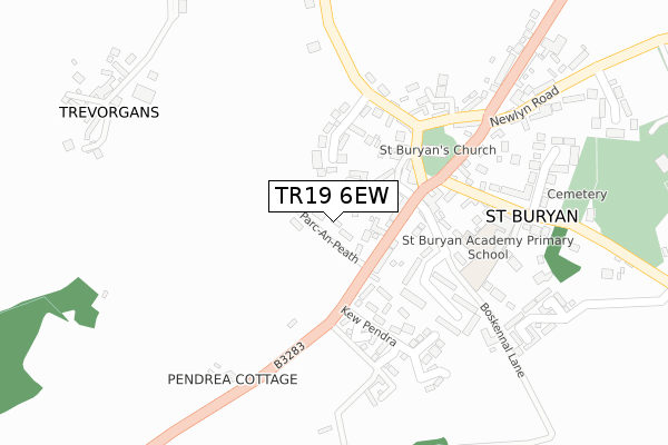 TR19 6EW map - large scale - OS Open Zoomstack (Ordnance Survey)