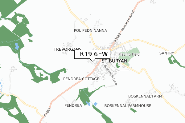 TR19 6EW map - small scale - OS Open Zoomstack (Ordnance Survey)