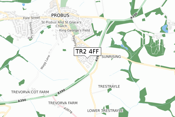 TR2 4FF map - small scale - OS Open Zoomstack (Ordnance Survey)