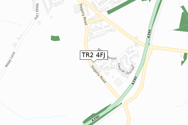 TR2 4FJ map - large scale - OS Open Zoomstack (Ordnance Survey)