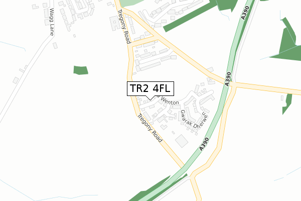 TR2 4FL map - large scale - OS Open Zoomstack (Ordnance Survey)