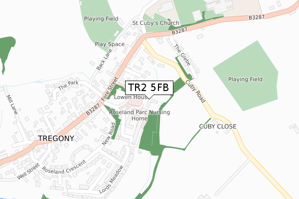 TR2 5FB map - large scale - OS Open Zoomstack (Ordnance Survey)