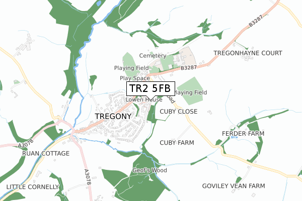 TR2 5FB map - small scale - OS Open Zoomstack (Ordnance Survey) TR2 5FB map - small scale - OS Open Zoomstack (Ordnance Survey)
