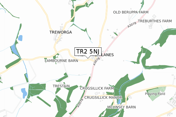 TR2 5NJ map - small scale - OS Open Zoomstack (Ordnance Survey)