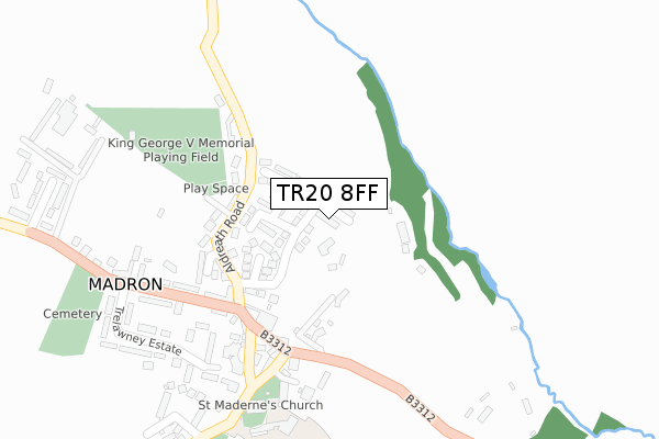 TR20 8FF map - large scale - OS Open Zoomstack (Ordnance Survey)