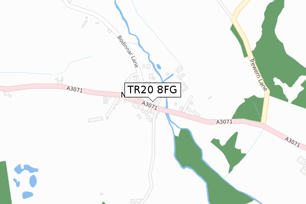 TR20 8FG map - large scale - OS Open Zoomstack (Ordnance Survey)