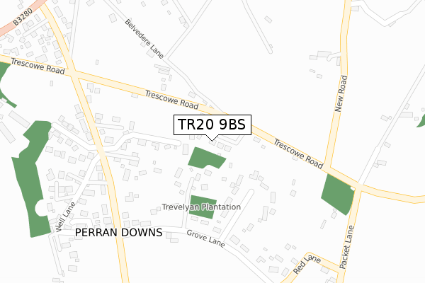 TR20 9BS map - large scale - OS Open Zoomstack (Ordnance Survey)