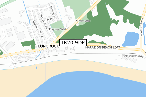 TR20 9DP map - large scale - OS Open Zoomstack (Ordnance Survey)
