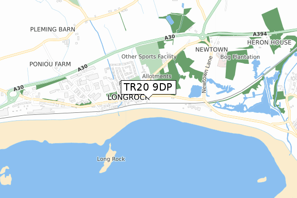 TR20 9DP map - small scale - OS Open Zoomstack (Ordnance Survey)