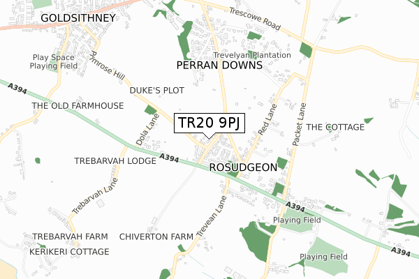 TR20 9PJ map - small scale - OS Open Zoomstack (Ordnance Survey)