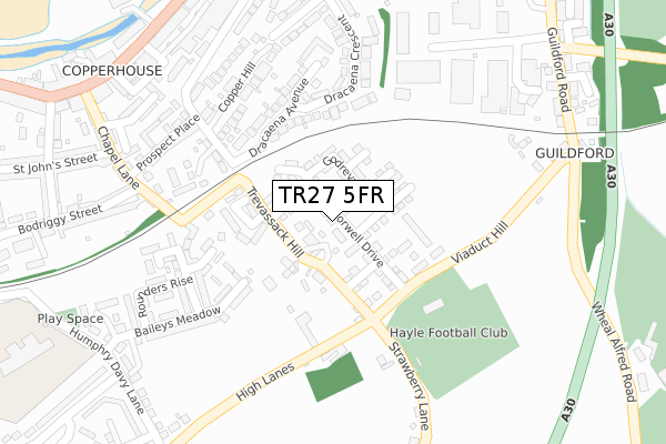 TR27 5FR map - large scale - OS Open Zoomstack (Ordnance Survey)