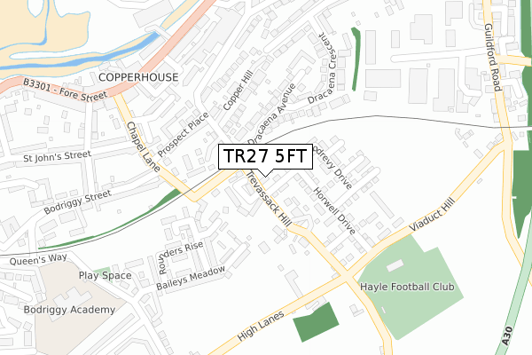 TR27 5FT map - large scale - OS Open Zoomstack (Ordnance Survey)