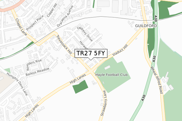TR27 5FY map - large scale - OS Open Zoomstack (Ordnance Survey)