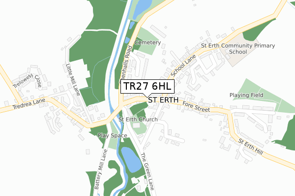TR27 6HL map - large scale - OS Open Zoomstack (Ordnance Survey)