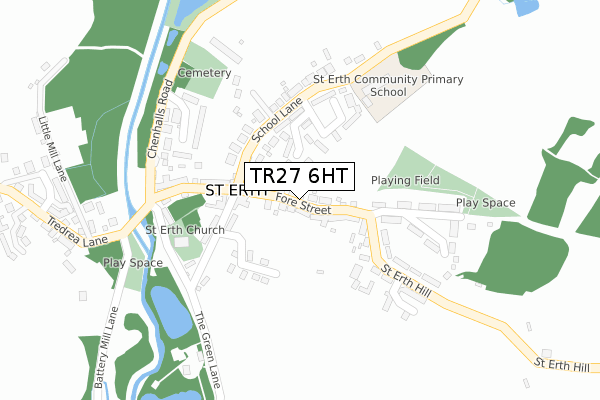 TR27 6HT map - large scale - OS Open Zoomstack (Ordnance Survey)