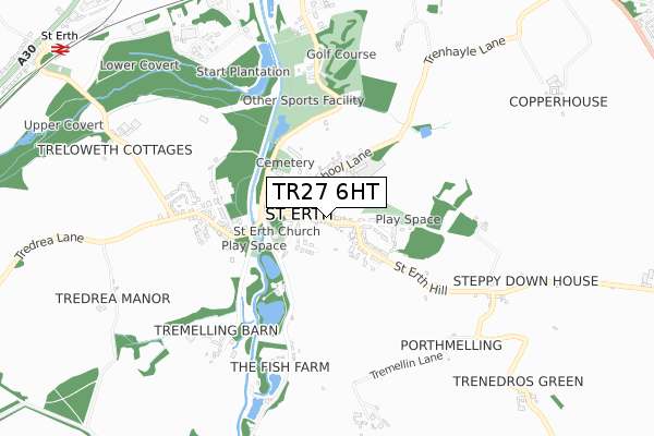 TR27 6HT map - small scale - OS Open Zoomstack (Ordnance Survey)