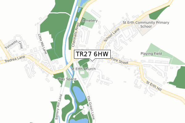 TR27 6HW map - large scale - OS Open Zoomstack (Ordnance Survey)