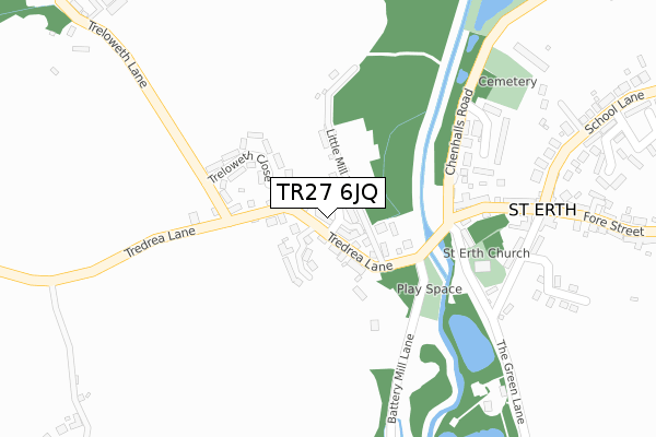 TR27 6JQ map - large scale - OS Open Zoomstack (Ordnance Survey)