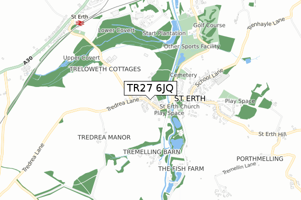 TR27 6JQ map - small scale - OS Open Zoomstack (Ordnance Survey)