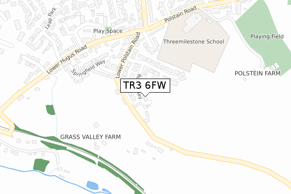 TR3 6FW map - large scale - OS Open Zoomstack (Ordnance Survey)