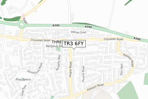 TR3 6FY map - large scale - OS Open Zoomstack (Ordnance Survey) TR3 6FY map - large scale - OS Open Zoomstack (Ordnance Survey)