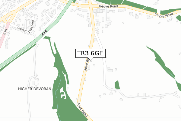TR3 6GE map - large scale - OS Open Zoomstack (Ordnance Survey)