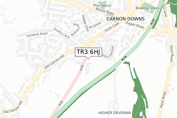 TR3 6HJ map - large scale - OS Open Zoomstack (Ordnance Survey)