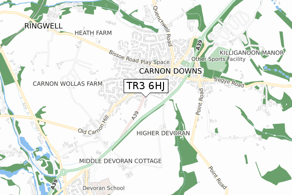 TR3 6HJ map - small scale - OS Open Zoomstack (Ordnance Survey)