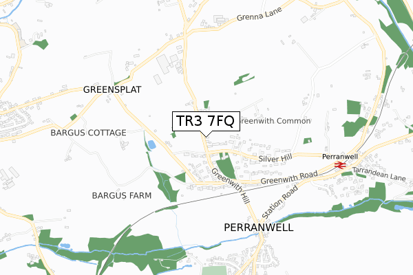 TR3 7FQ map - small scale - OS Open Zoomstack (Ordnance Survey) TR3 7FQ map - small scale - OS Open Zoomstack (Ordnance Survey)