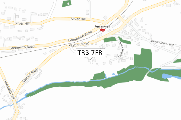 TR3 7FR map - large scale - OS Open Zoomstack (Ordnance Survey) TR3 7FR map - large scale - OS Open Zoomstack (Ordnance Survey)