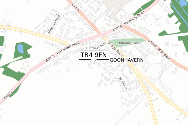TR4 9FN map - large scale - OS Open Zoomstack (Ordnance Survey)